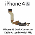 Connettore Carica e Microfono Flat per iPhone 4S Nero