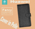 Custodia a Libro in Pelle Per Huawei P8 Lite Nera