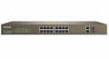 Switch PoE Web Smart 16 Porte 10/100+2Gb+2SFP Tenda TEF1218P